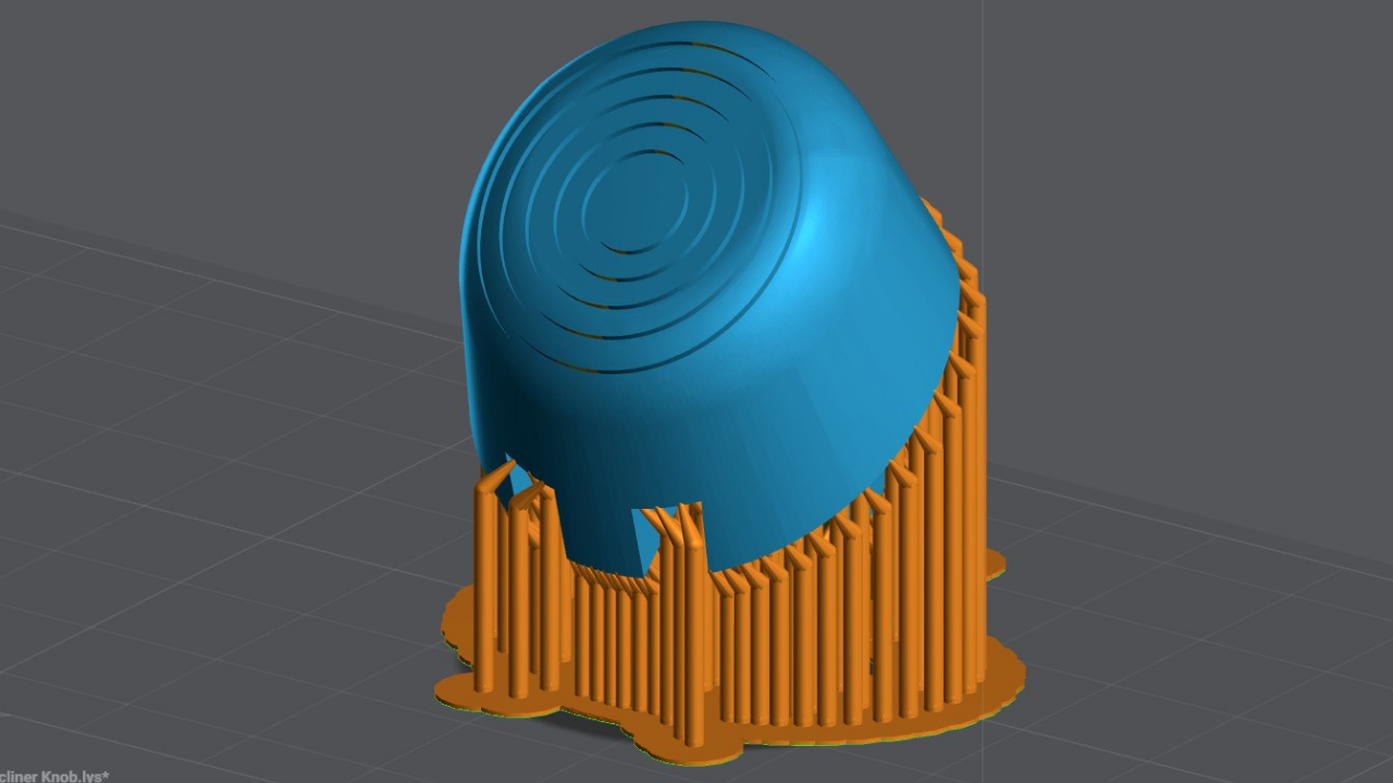 Early Tombstone Seat Recliner Knob in Lychee Slicer